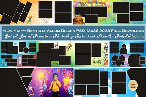 New Happy Birthday Album Design PSD 12x36 2023 Free Download Vol 03 ...