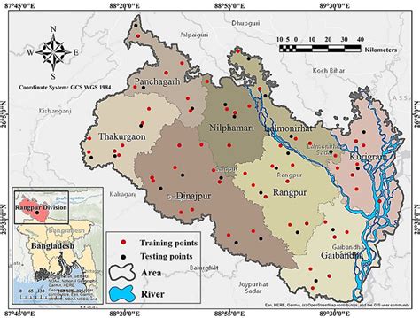 Location map of the study area-Rangpur Division in northwest Bangladesh ...