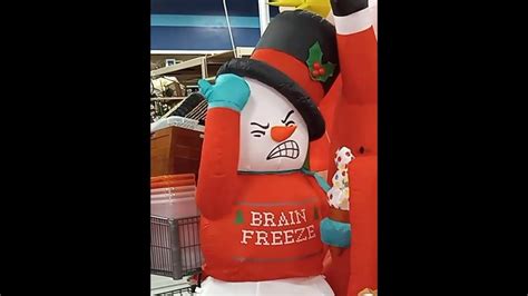 Giant Shaking Inflatable BRAIN FREEZE Snowman 2021 Christmas Decorations - YouTube