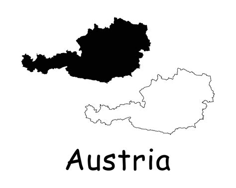 Austria Country, Austria Map, Country Maps, Black Silhouette, Map ...