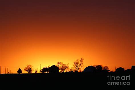 Silhouette Farm at Sunset Photograph by Brenda Ackerman - Pixels