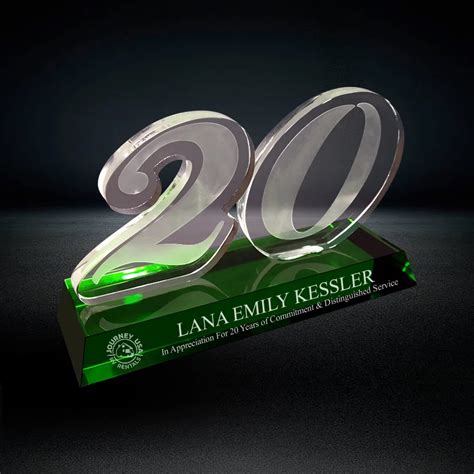 Crystal 20 Years of Service Award | Employee Long Service Award