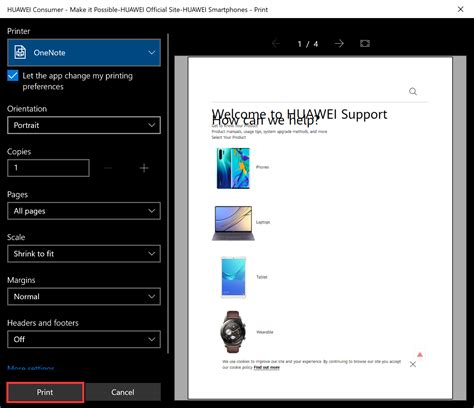 Print a web page in Microsoft Edge | HUAWEI Support Global