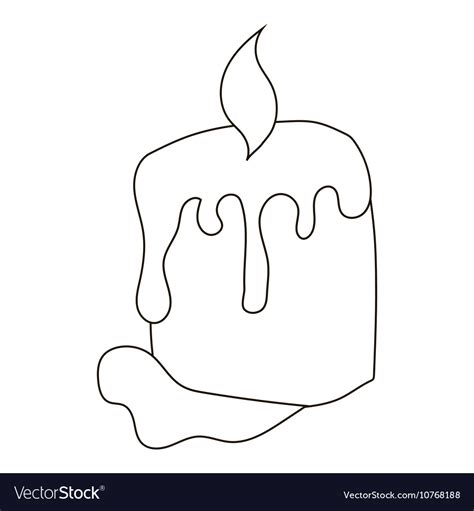 Candle icon outline style Royalty Free Vector Image