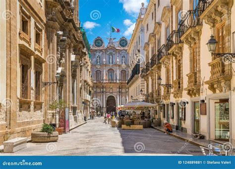 Scenic Sight in Trapani Old Town with the Palazzo Senatorio in the ...