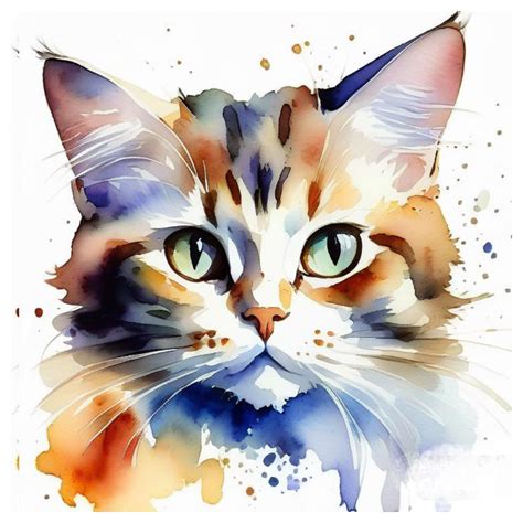 Cat drawing watercolor sketch illustration free download | Clipart Nepal