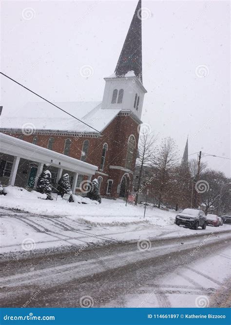 Montpelier, Vermont during a Snow Storm Stock Image - Image of nature ...