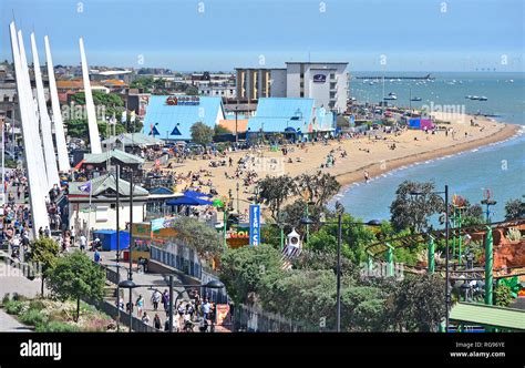 Southend on sea holiday seaside resort looking down view from above at ...