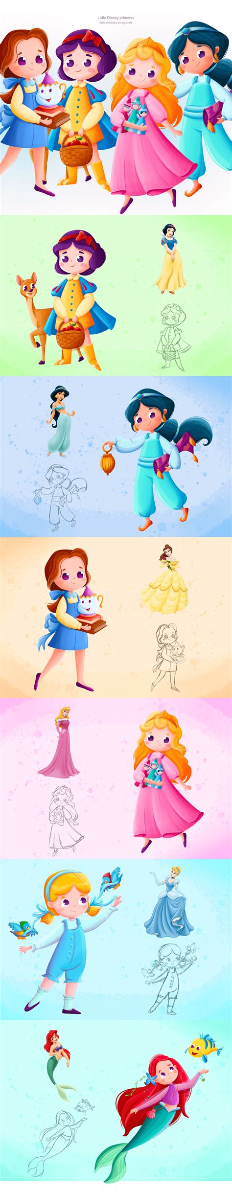 characters design Disney princesses on Behance