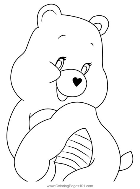 Cheer Bear Shy Coloring Page for Kids - Free Care Bears Printable Coloring Pages Online for Kids ...