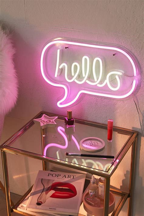 Hello Neon Sign | Urban Outfitters | Neon bedroom, Neon signs, Neon room