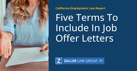 Five Terms To Include In Job Offer Letters | California Employment Law Report