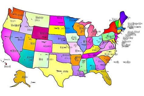 50 States And Capitals Map With Numbers