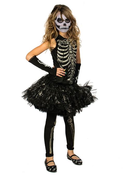 Girls Cutie Bones Skeleton Costume | Halloween costumes kids homemade ...