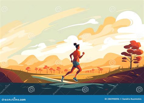 Cartoon Cross Country Runner at Track Stock Illustration - Illustration ...