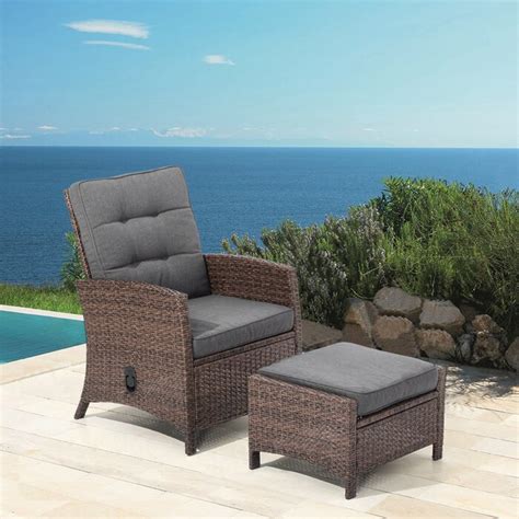 Red Barrel Studio® Outdoor Adjustable Wicker Reclining Lounge Chair ...
