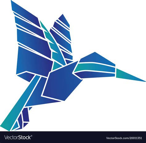 Origami hummingbird Royalty Free Vector Image - VectorStock