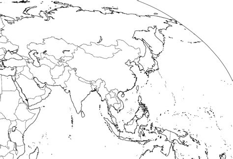 Asia outline map - Full size