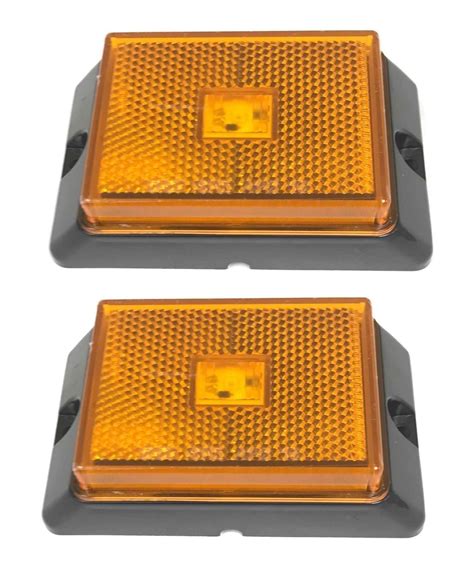 (2) Amber 2" Square LED Trailer Side Marker Lights Surface Mount - 24043 - Walmart.com