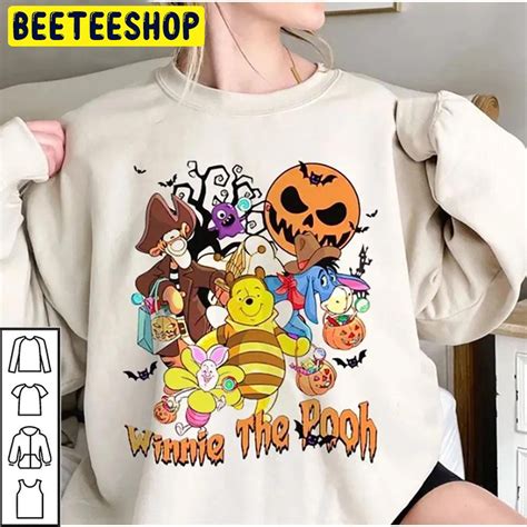 Vintage Winnie The Pooh Halloween Party Time Trending Unisex Shirt - Beeteeshop