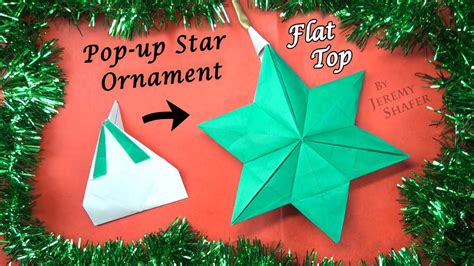 6 Point Star Pop up Ornament Flat Top Version - YouTube