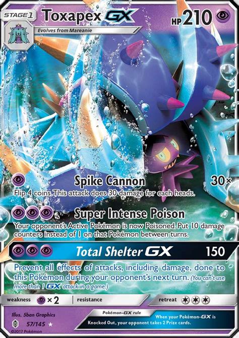 Toxapex-GX 57 (Guardians Rising 2017) Pokemon Card