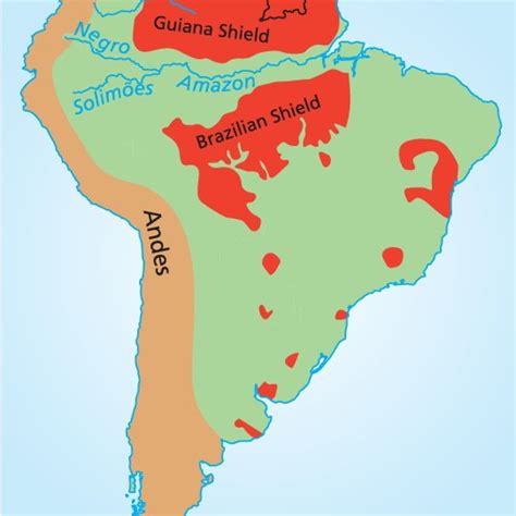 Simplified geological map of the Guiana Shield, compiled after various ...