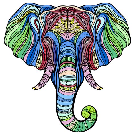 Colourful Elephant face Digital Art by Ronel BRODERICK - Pixels