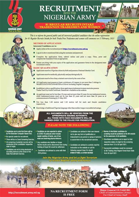 Nigerian Army Recruitment 2022/2023 - Application Form & Portal - Hotjobsng