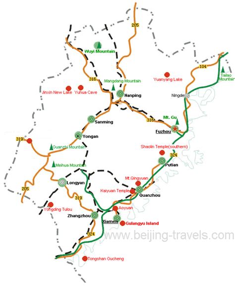 Fujian Map - Map of Fujian China - Fujian Province Map