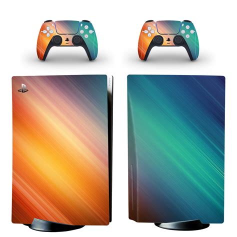 Blue Orange Aurora Minimalistic PS5 Skin Sticker - ConsoleSkins.co