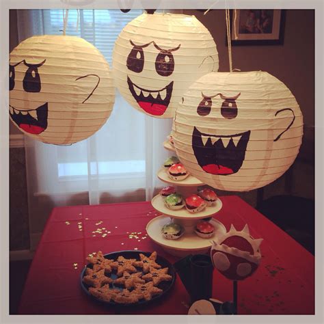 King Boo lanterns and other decorations for Mario Bros party | Mario bros party, Super mario ...