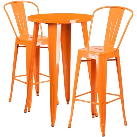 Flash Furniture Orange Contemporary/Modern Dining Room Set with Round Table (Seats 2) in the ...