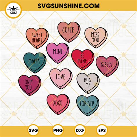 Candy Hearts Valentine SVG, Conversation Heart SVG, Valentine Candy SVG, Valentine SVG Digital ...