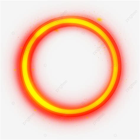 Glowing Fire Hd Transparent, Fire Red Glow Neon Circle, Frame, Glossy ...