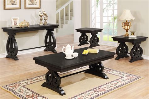 Classic Rustic Solid Wood Coffee Table set, (Coffee, 2 End & Console Table) - Walmart.com ...