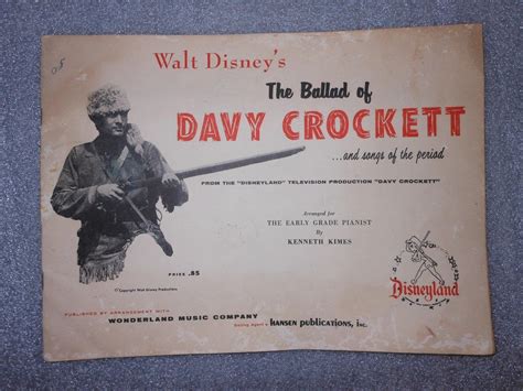 1955 Vintage Walt Disney Ballad of Davy Crockett & other Song Book w/music notes | #1885925481