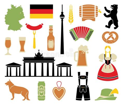 Icons Of Germany stock vector. Image of flag, bottle - 66299854