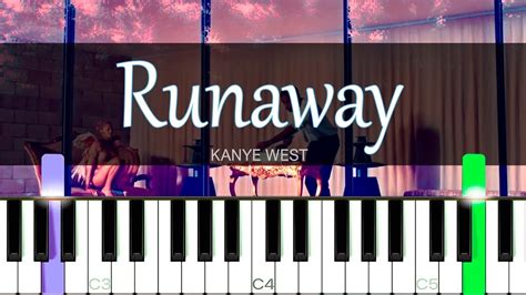 Runaway - Kanye West [Piano Tutorial] | SHEET MUSIC + MIDI 🔥 - YouTube