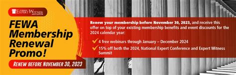 Renew your FEWA dues before November 30th for a special offer ...