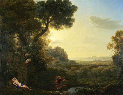 Landscape with Narcissus and Echo Painting by Claude Lorrain - Fine Art America