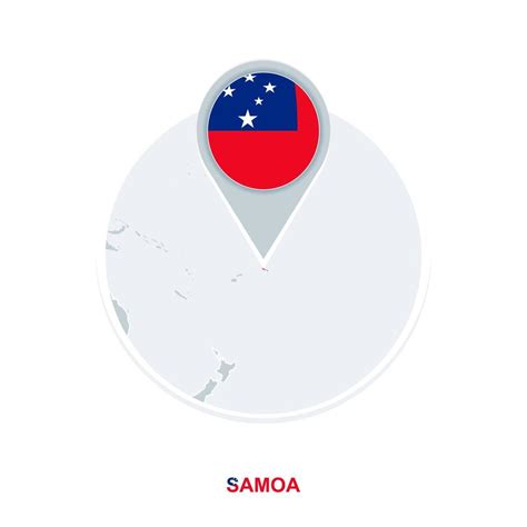 Samoa map and flag, vector map icon with highlighted Samoa 21055422 ...