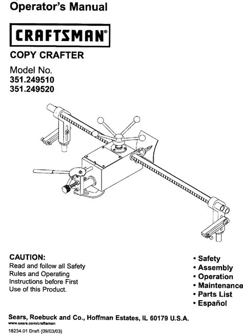 Craftsman 351249510 User Manual COPY CRAFTER Manuals And Guides L0407216