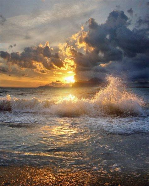 Crashing waves at sunset. | How we explore | Pinterest