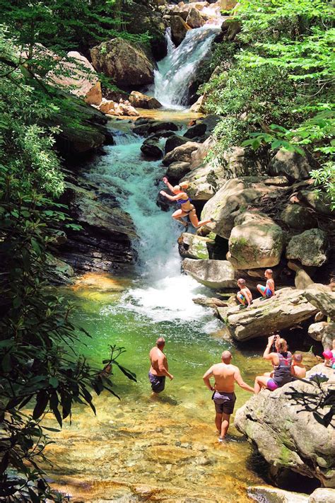 Skinny Dip Falls on the Blue Ridge Parkway near Asheville, North ...