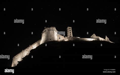 Medieval Castle in the night, Switzerland Stock Photo - Alamy