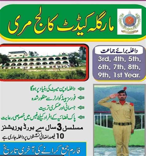 Margalla Cadet College Murree Admission 2024 Form Test