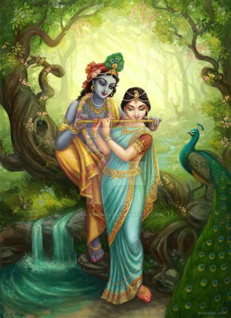 Wallpaper Art Radha Krishna Photo - halvedtapes