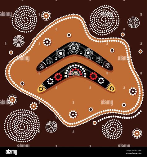 Aboriginal art vector painting with boomerang Stock Vector Image & Art - Alamy