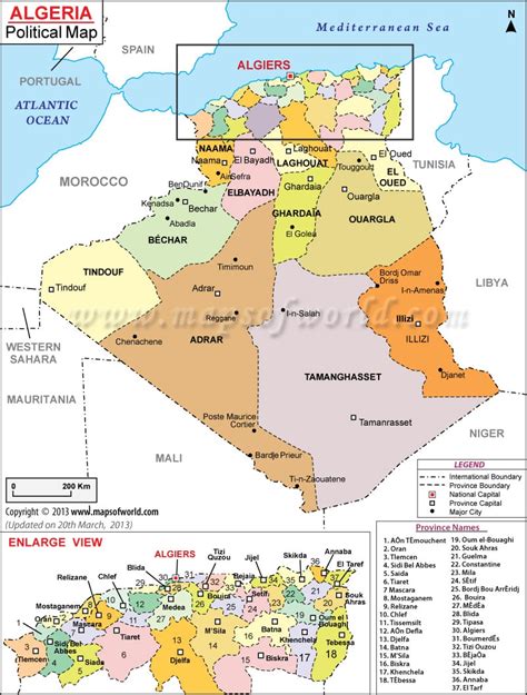 Algeria Poltical Map | Political Map of Algeria